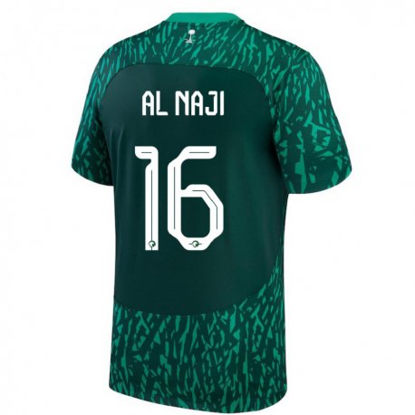 Kandiny Herren Saudi-arabische Sami Al Naji #16 Dunkelgrün Auswärtstrikot Trikot 22-24 T-shirt