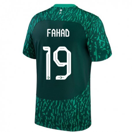 Kandiny Herren Saudi-arabische Fahad Al Muwallad #19 Dunkelgrün Auswärtstrikot Trikot 22-24 T-shirt