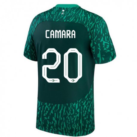 Kandiny Herren Saudi-arabische Haroune Camara #20 Dunkelgrün Auswärtstrikot Trikot 22-24 T-shirt