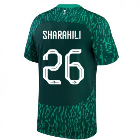 Kandiny Herren Saudi-arabische Riyadh Sharahili #26 Dunkelgrün Auswärtstrikot Trikot 22-24 T-shirt