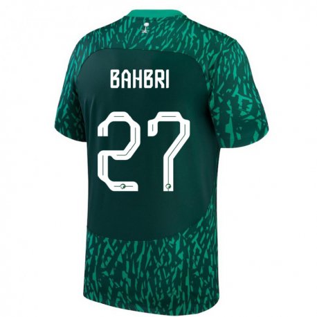 Kandiny Herren Saudi-arabische Hatan Bahbri #27 Dunkelgrün Auswärtstrikot Trikot 22-24 T-shirt