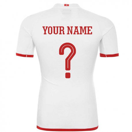 Kandiny Herren Tunesische Ihren Namen #0 Weiß Auswärtstrikot Trikot 22-24 T-shirt