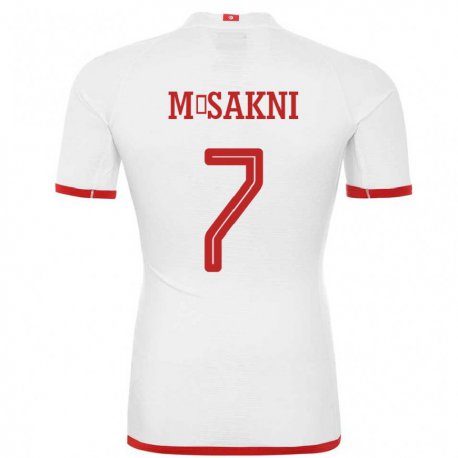 Kandiny Herren Tunesische Youssef M Sakni #7 Weiß Auswärtstrikot Trikot 22-24 T-shirt