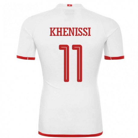 Kandiny Herren Tunesische Taha Yassine Khenissi #11 Weiß Auswärtstrikot Trikot 22-24 T-shirt