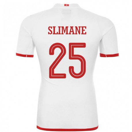 Kandiny Herren Tunesische Anis Ben Slimane #25 Weiß Auswärtstrikot Trikot 22-24 T-shirt