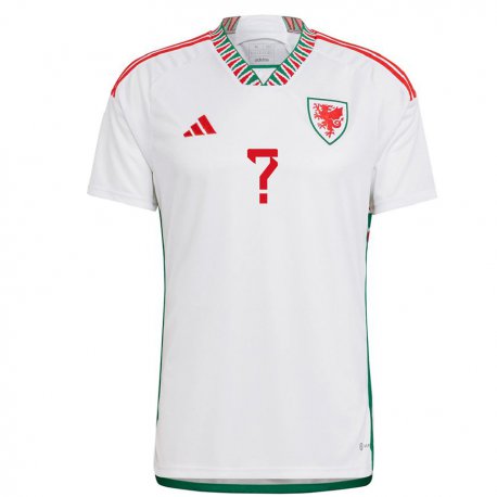 Kandiny Herren Walisische Ihren Namen #0 Weiß Auswärtstrikot Trikot 22-24 T-shirt