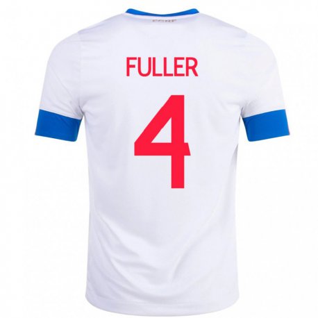 Kandiny Herren Costa-ricanische Keysher Fuller #4 Weiß Auswärtstrikot Trikot 22-24 T-shirt