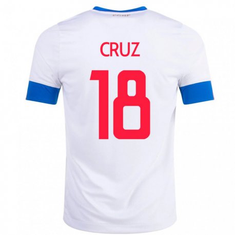Kandiny Herren Costa-ricanische Aaron Cruz #18 Weiß Auswärtstrikot Trikot 22-24 T-shirt