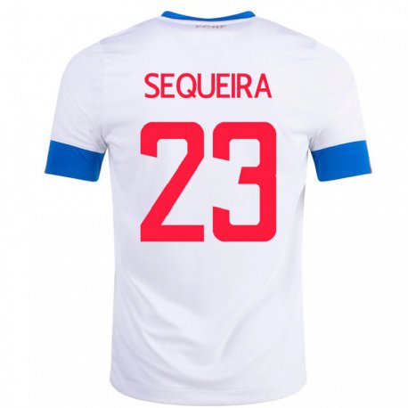 Kandiny Herren Costa-ricanische Patrick Sequeira #23 Weiß Auswärtstrikot Trikot 22-24 T-shirt