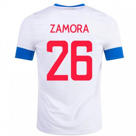 Kandiny Herren Costa-ricanische Alvaro Zamora #26 Weiß Auswärtstrikot Trikot 22-24 T-shirt
