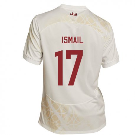 Kandiny Herren Katarische Ismail Mohamad #17 Goldbeige Auswärtstrikot Trikot 22-24 T-shirt