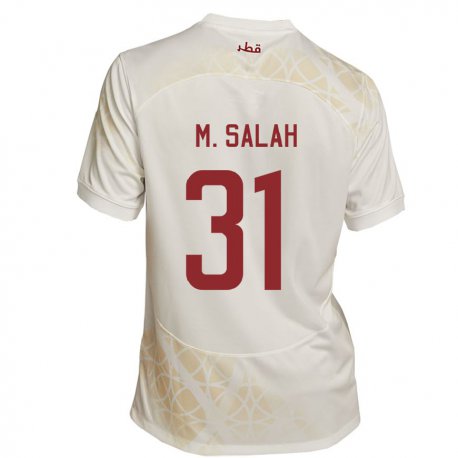 Kandiny Herren Katarische Salah Zakaria #31 Goldbeige Auswärtstrikot Trikot 22-24 T-shirt