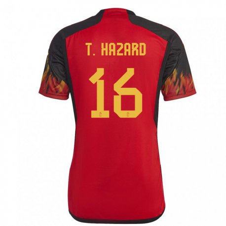 Kandiny Damen Belgische Thorgan Hazard #16 Rot Heimtrikot Trikot 22-24 T-shirt