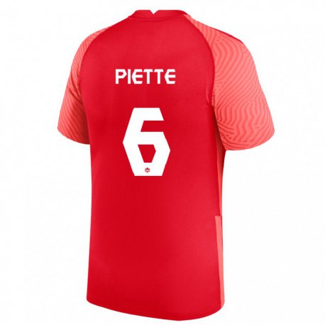 Kandiny Damen Kanadische Samuel Piette #6 Rot Heimtrikot Trikot 22-24 T-shirt