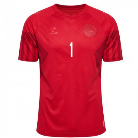 Kandiny Damen Dänische Kasper Schmeichel #1 Rot Heimtrikot Trikot 22-24 T-shirt