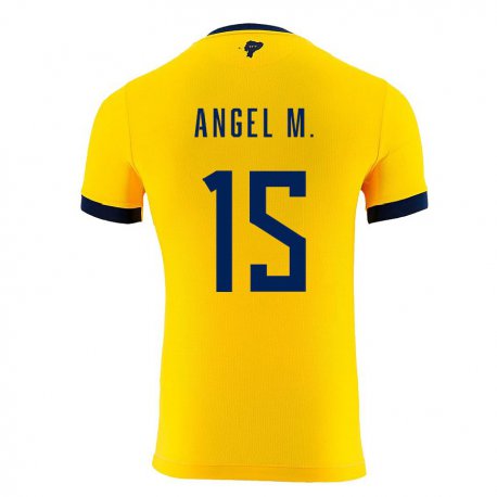 Kandiny Damen Ecuadorianische Angel Mena #15 Gelb Heimtrikot Trikot 22-24 T-shirt