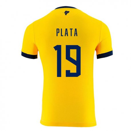 Kandiny Damen Ecuadorianische Gonzalo Plata #19 Gelb Heimtrikot Trikot 22-24 T-shirt