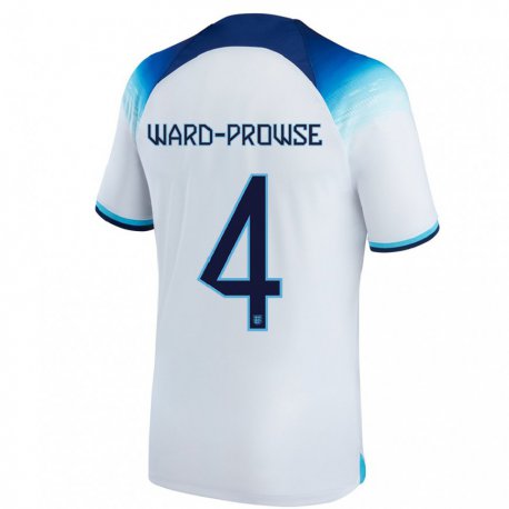 Kandiny Damen Englische James Ward-prowse #4 Weiß Blau Heimtrikot Trikot 22-24 T-shirt