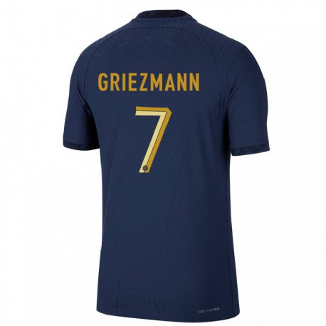 Kandiny Damen Französische Antoine Griezmann #7 Marineblau Heimtrikot Trikot 22-24 T-shirt
