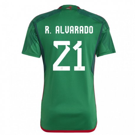 Kandiny Damen Mexikanische Roberto Alvarado #21 Grün Heimtrikot Trikot 22-24 T-shirt