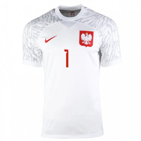 Kandiny Damen Polnische Wojciech Szczesny #1 Weiß Heimtrikot Trikot 22-24 T-shirt