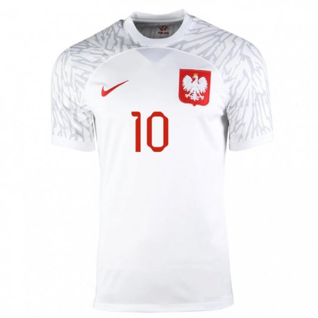 Kandiny Damen Polnische Grzegorz Krychowiak #10 Weiß Heimtrikot Trikot 22-24 T-shirt