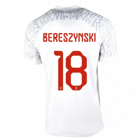 Kandiny Damen Polnische Bartosz Bereszynski #18 Weiß Heimtrikot Trikot 22-24 T-shirt