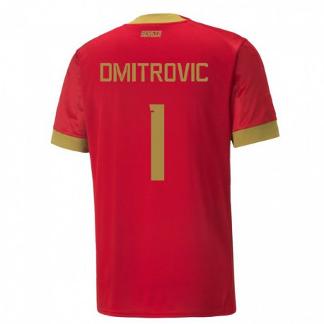 Kandiny Damen Serbische Marko Dmitrovic #1 Rot Heimtrikot Trikot 22-24 T-shirt