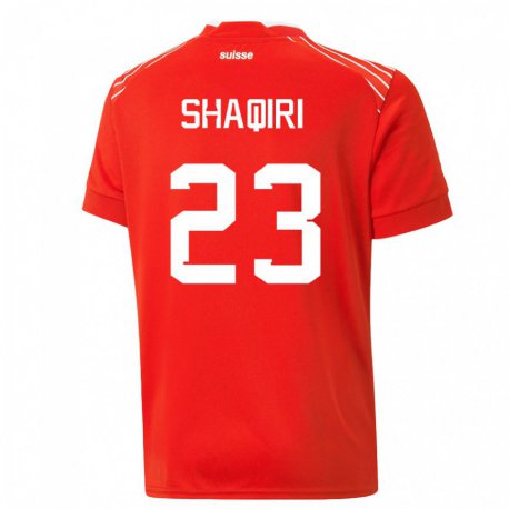 Kandiny Damen Schweizer Xherdan Shaqiri #23 Rot Heimtrikot Trikot 22-24 T-shirt