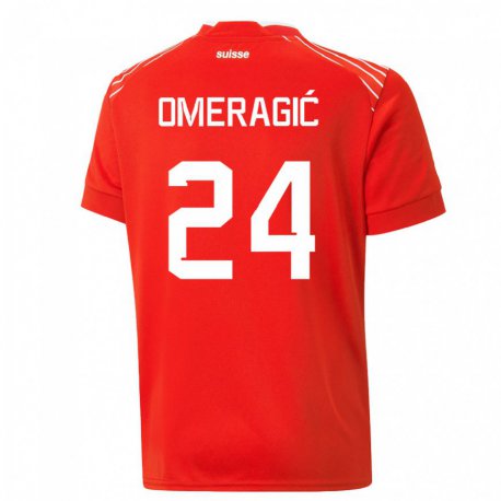 Kandiny Damen Schweizer Becir Omeragic #24 Rot Heimtrikot Trikot 22-24 T-shirt