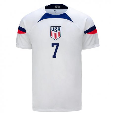 Kandiny Damen Us-amerikanische Giovanni Reyna #7 Weiß Heimtrikot Trikot 22-24 T-shirt