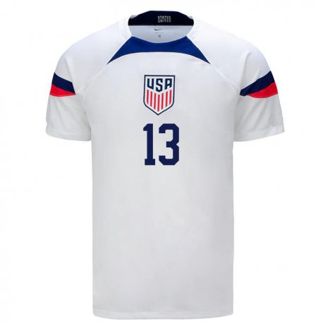 Kandiny Damen Us-amerikanische Jordan Morris #13 Weiß Heimtrikot Trikot 22-24 T-shirt