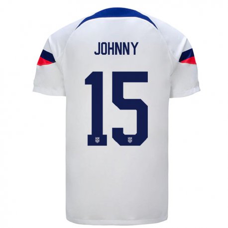 Kandiny Damen Us-amerikanische Johnny #15 Weiß Heimtrikot Trikot 22-24 T-shirt