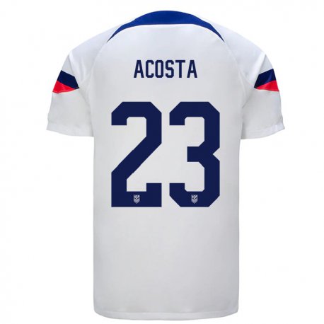 Kandiny Damen Us-amerikanische Kellyn Acosta #23 Weiß Heimtrikot Trikot 22-24 T-shirt