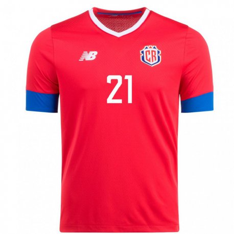Kandiny Damen Costa-ricanische Carlos Mora #21 Rot Heimtrikot Trikot 22-24 T-shirt