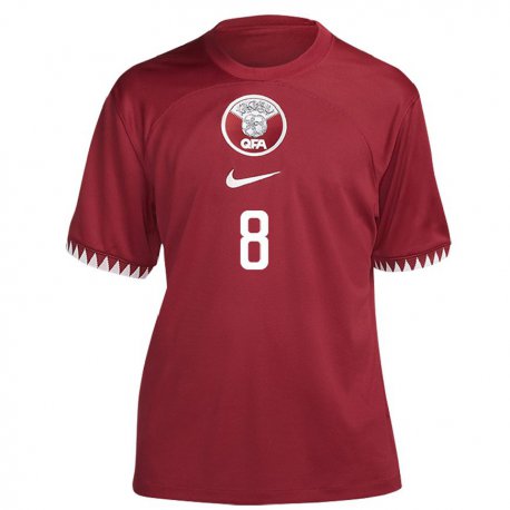 Kandiny Damen Katarische Ali Asad #8 Kastanienbraun Heimtrikot Trikot 22-24 T-shirt