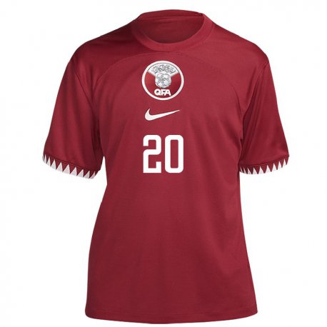 Kandiny Damen Katarische Salem Al Hajri #20 Kastanienbraun Heimtrikot Trikot 22-24 T-shirt