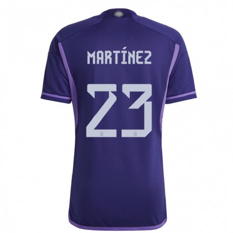 Kandiny Damen Argentinische Emiliano Martinez #23 Violett Auswärtstrikot Trikot 22-24 T-shirt