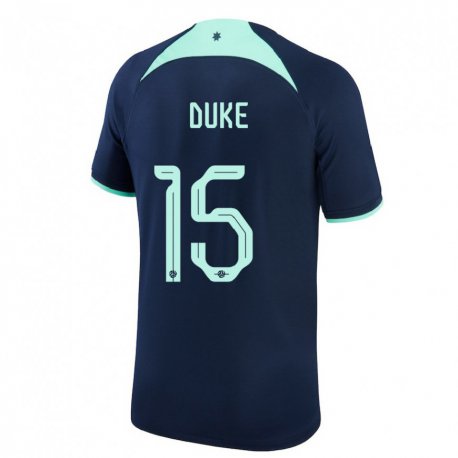 Kandiny Damen Australische Mitchell Duke #15 Dunkelblau Auswärtstrikot Trikot 22-24 T-shirt