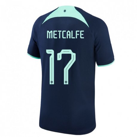 Kandiny Damen Australische Connor Metcalfe #17 Dunkelblau Auswärtstrikot Trikot 22-24 T-shirt