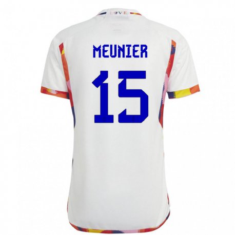Kandiny Damen Belgische Thomas Meunier #15 Weiß Auswärtstrikot Trikot 22-24 T-shirt
