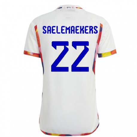 Kandiny Damen Belgische Alexis Saelemaekers #22 Weiß Auswärtstrikot Trikot 22-24 T-shirt