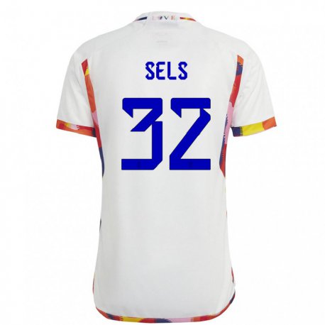 Kandiny Damen Belgische Matz Sels #32 Weiß Auswärtstrikot Trikot 22-24 T-shirt