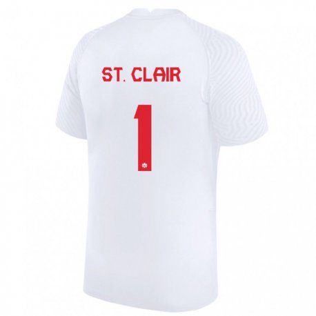 Kandiny Damen Kanadische Dayne St Clair #1 Weiß Auswärtstrikot Trikot 22-24 T-shirt