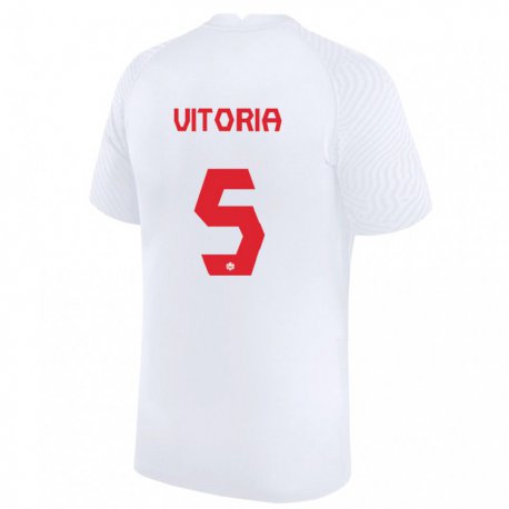Kandiny Damen Kanadische Steven Vitoria #5 Weiß Auswärtstrikot Trikot 22-24 T-shirt