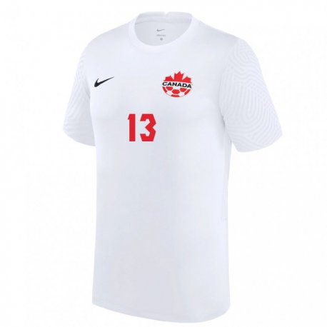 Kandiny Damen Kanadische Atiba Hutchinson #13 Weiß Auswärtstrikot Trikot 22-24 T-shirt