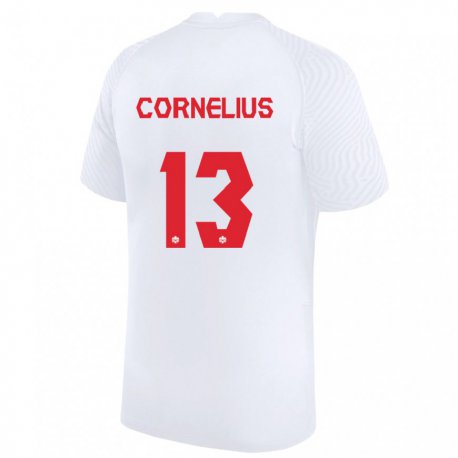 Kandiny Damen Kanadische Derek Cornelius #13 Weiß Auswärtstrikot Trikot 22-24 T-shirt