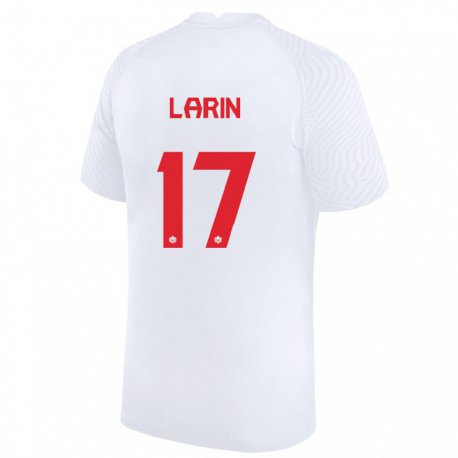 Kandiny Damen Kanadische Cyle Larin #17 Weiß Auswärtstrikot Trikot 22-24 T-shirt