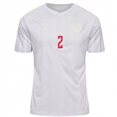 Kandiny Damen Dänische Joachim Andersen #2 Weiß Auswärtstrikot Trikot 22-24 T-shirt