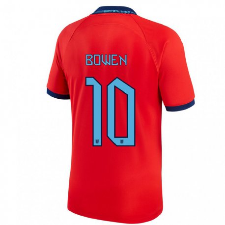 Kandiny Damen Englische Jarrod Bowen #10 Rot Auswärtstrikot Trikot 22-24 T-shirt